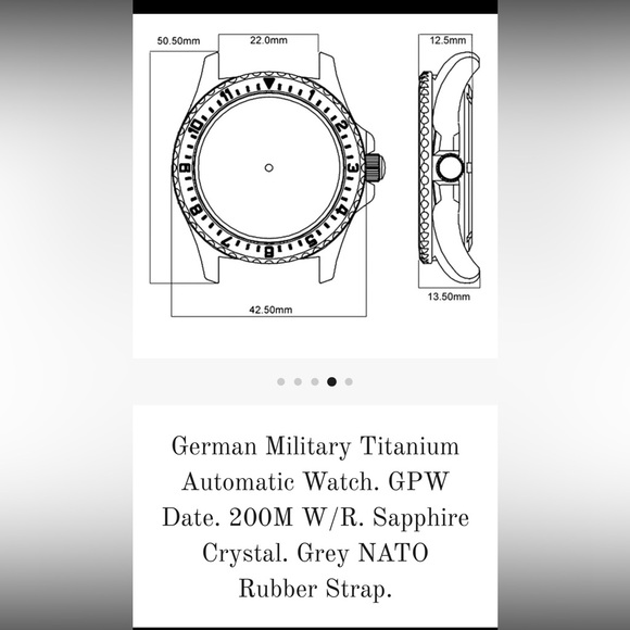 GPW German Military Titanium Watch - Battery powered - Picture 5 of 11